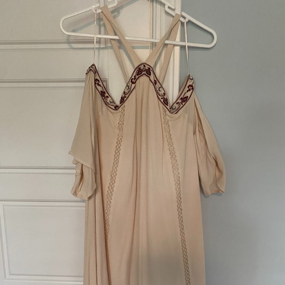 Off-Shoulder Cream Dress - Brand New